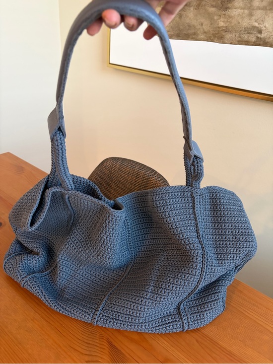 The Sak Handbags - The Sak Los Feliz Large Blue Crochet Shoulder Tote Bag